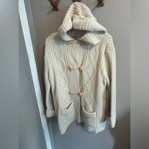 Vintage st Micheal’s longline cream cable knit cardigan pockets medium